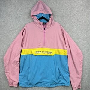 Odd Future "OF" Windbreaker Hoodie - Size XL Colorblock Pink Blue Pastel 90s Y2K
